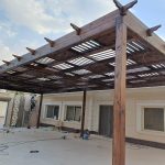 مظلات شرائح خشبية